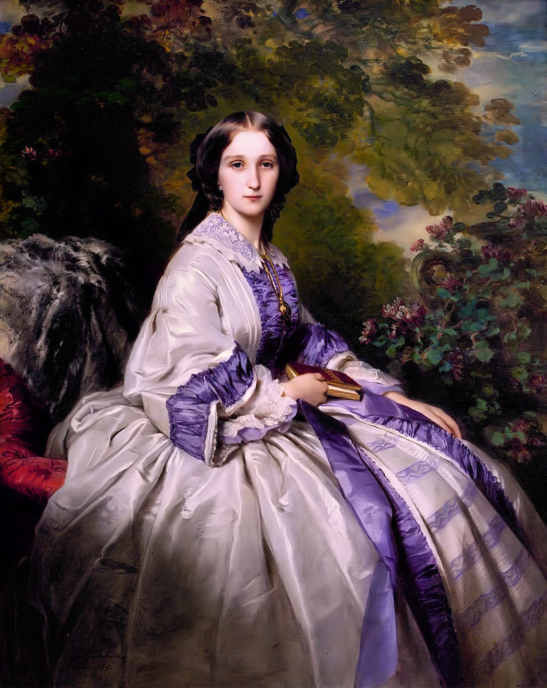 弗朗兹·克萨韦尔.温德尔哈尔特(Franz Xaver
Winterhalter, 1805年4月20日-1873年7月8 日），德国画家。曾为众多19世纪中期的欧洲皇室成员绘像，因而知名，他的名字已经和肖像画联系在一起。他最出名的作品分别是1855年的被侍女围绕的欧仁妮皇后(Empress Eugenie Surrounded by her Ladies in Waiting)和1865年的奥地利伊丽莎白像。