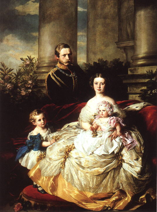 弗朗兹·克萨韦尔.温德尔哈尔特(Franz Xaver
Winterhalter, 1805年4月20日-1873年7月8 日），德国画家。曾为众多19世纪中期的欧洲皇室成员绘像，因而知名，他的名字已经和肖像画联系在一起。他最出名的作品分别是1855年的被侍女围绕的欧仁妮皇后(Empress Eugenie Surrounded by her Ladies in Waiting)和1865年的奥地利伊丽莎白像。