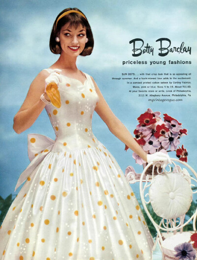 德国女装品牌Betty Barclay在1950年代的服装广告。 ​​​​