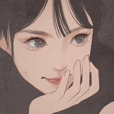 手绘插画女头