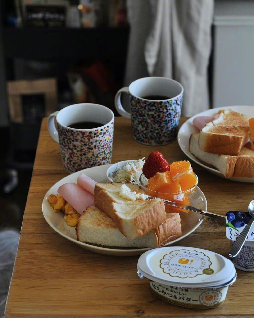 食图有咖啡的早餐