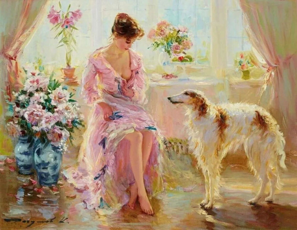 康斯坦丁·拉祖莫夫（Konstantin Razumov，1974-）是俄罗斯画家，以其印象派肖像画而闻名。拉祖莫夫1974年出生于俄罗斯扎林斯克，在莫斯科伊利亚·格拉祖诺夫绘画、雕塑和建筑学院学习，他的历史画作在那里获得了巨大的赞誉。
拉祖莫夫是一位才华横溢的印象派画家，画过各种题材，从人物到风景、年轻的芭蕾舞演员、儿童和花园和穿着奢华服装的年轻女性。他鲜艳的色彩，人物皮肤的光滑度，人物的表现力，使他的画与众不同。
拉祖莫夫拥有充满活力的闪烁笔触，加上对光线和出色的绘图技巧的掌握。他绘画风格独特，现代传统写实手法和印象派画法相结合，将人物的美妙用鲜艳的色彩描绘得淋漓尽致。
作品中，人物手和脸的特征都是写实的，而面料和周围的环境则是印象派的笔触。在人物的表现上，他的笔触细腻柔和，有着一种非常柔软的感觉，人物的皮肤光滑水嫩，双眼清澈含水，很是令人心动！在他画笔之下这些女子似乎具有更强烈的吸引力，每一个眼神都具有致命的妩媚与娇艳、温柔和感性。