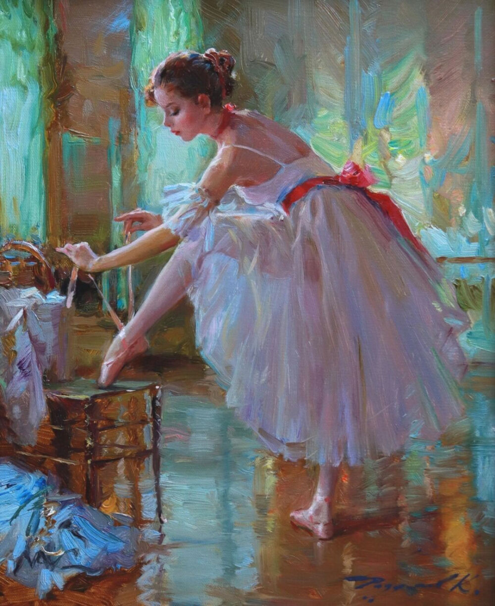 康斯坦丁·拉祖莫夫（Konstantin Razumov，1974-）是俄罗斯画家，以其印象派肖像画而闻名。拉祖莫夫1974年出生于俄罗斯扎林斯克，在莫斯科伊利亚·格拉祖诺夫绘画、雕塑和建筑学院学习，他的历史画作在那里获得了巨大的赞誉。
拉祖莫夫是一位才华横溢的印象派画家，画过各种题材，从人物到风景、年轻的芭蕾舞演员、儿童和花园和穿着奢华服装的年轻女性。他鲜艳的色彩，人物皮肤的光滑度，人物的表现力，使他的画与众不同。
拉祖莫夫拥有充满活力的闪烁笔触，加上对光线和出色的绘图技巧的掌握。他绘画风格独特，现代传统写实手法和印象派画法相结合，将人物的美妙用鲜艳的色彩描绘得淋漓尽致。
作品中，人物手和脸的特征都是写实的，而面料和周围的环境则是印象派的笔触。在人物的表现上，他的笔触细腻柔和，有着一种非常柔软的感觉，人物的皮肤光滑水嫩，双眼清澈含水，很是令人心动！在他画笔之下这些女子似乎具有更强烈的吸引力，每一个眼神都具有致命的妩媚与娇艳、温柔和感性。