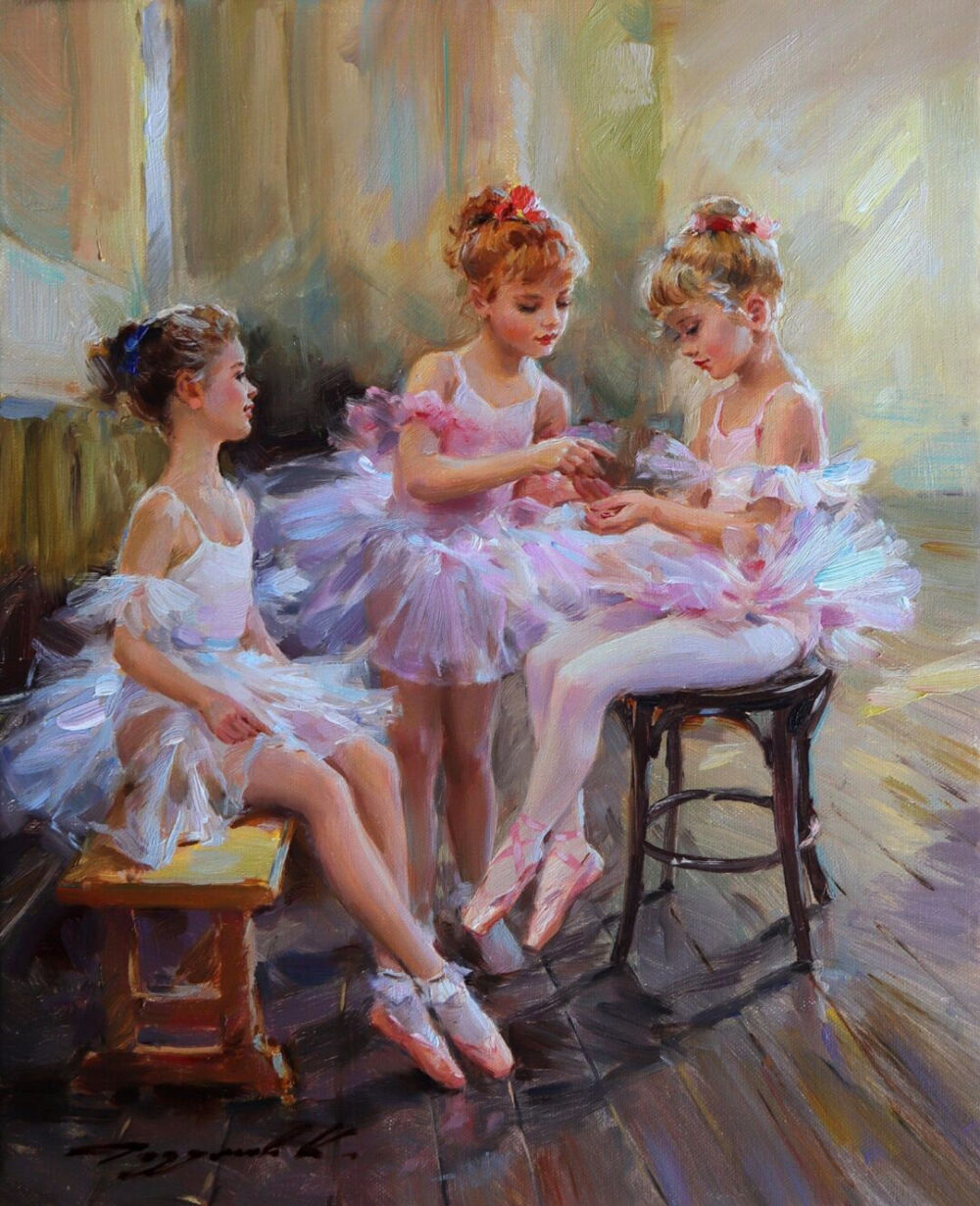 康斯坦丁·拉祖莫夫（Konstantin Razumov，1974-）是俄罗斯画家，以其印象派肖像画而闻名。拉祖莫夫1974年出生于俄罗斯扎林斯克，在莫斯科伊利亚·格拉祖诺夫绘画、雕塑和建筑学院学习，他的历史画作在那里获得了巨大的赞誉。
拉祖莫夫是一位才华横溢的印象派画家，画过各种题材，从人物到风景、年轻的芭蕾舞演员、儿童和花园和穿着奢华服装的年轻女性。他鲜艳的色彩，人物皮肤的光滑度，人物的表现力，使他的画与众不同。
拉祖莫夫拥有充满活力的闪烁笔触，加上对光线和出色的绘图技巧的掌握。他绘画风格独特，现代传统写实手法和印象派画法相结合，将人物的美妙用鲜艳的色彩描绘得淋漓尽致。
作品中，人物手和脸的特征都是写实的，而面料和周围的环境则是印象派的笔触。在人物的表现上，他的笔触细腻柔和，有着一种非常柔软的感觉，人物的皮肤光滑水嫩，双眼清澈含水，很是令人心动！