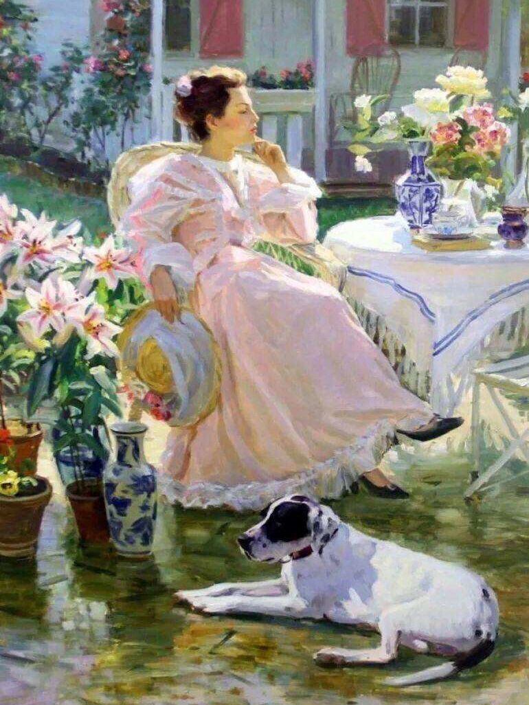 康斯坦丁·拉祖莫夫（Konstantin Razumov，1974-）是俄罗斯画家，以其印象派肖像画而闻名。拉祖莫夫1974年出生于俄罗斯扎林斯克，在莫斯科伊利亚·格拉祖诺夫绘画、雕塑和建筑学院学习，他的历史画作在那里获得了巨大的赞誉。
拉祖莫夫是一位才华横溢的印象派画家，画过各种题材，从人物到风景、年轻的芭蕾舞演员、儿童和花园和穿着奢华服装的年轻女性。他鲜艳的色彩，人物皮肤的光滑度，人物的表现力，使他的画与众不同。
拉祖莫夫拥有充满活力的闪烁笔触，加上对光线和出色的绘图技巧的掌握。他绘画风格独特，现代传统写实手法和印象派画法相结合，将人物的美妙用鲜艳的色彩描绘得淋漓尽致。
作品中，人物手和脸的特征都是写实的，而面料和周围的环境则是印象派的笔触。在人物的表现上，他的笔触细腻柔和，有着一种非常柔软的感觉，人物的皮肤光滑水嫩，双眼清澈含水，很是令人心动！在他画笔之下这些女子似乎具有更强烈的吸引力，每一个眼神都具有致命的妩媚与娇艳、温柔和感性。