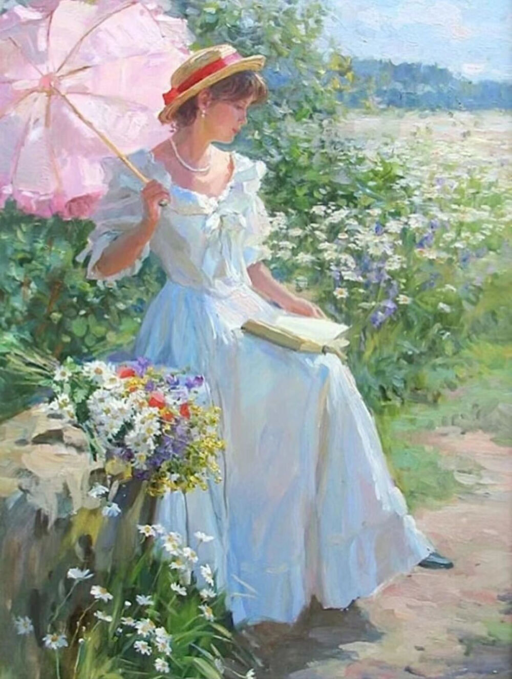 康斯坦丁·拉祖莫夫（Konstantin Razumov，1974-）是俄罗斯画家，以其印象派肖像画而闻名。拉祖莫夫1974年出生于俄罗斯扎林斯克，在莫斯科伊利亚·格拉祖诺夫绘画、雕塑和建筑学院学习，他的历史画作在那里获得了巨大的赞誉。
拉祖莫夫是一位才华横溢的印象派画家，画过各种题材，从人物到风景、年轻的芭蕾舞演员、儿童和花园和穿着奢华服装的年轻女性。他鲜艳的色彩，人物皮肤的光滑度，人物的表现力，使他的画与众不同。
拉祖莫夫拥有充满活力的闪烁笔触，加上对光线和出色的绘图技巧的掌握。他绘画风格独特，现代传统写实手法和印象派画法相结合，将人物的美妙用鲜艳的色彩描绘得淋漓尽致。
作品中，人物手和脸的特征都是写实的，而面料和周围的环境则是印象派的笔触。在人物的表现上，他的笔触细腻柔和，有着一种非常柔软的感觉，人物的皮肤光滑水嫩，双眼清澈含水，很是令人心动！在他画笔之下这些女子似乎具有更强烈的吸引力，每一个眼神都具有致命的妩媚与娇艳、温柔和感性。