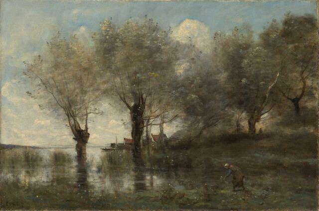 Jean-Baptiste-Camille Corot
让-巴蒂斯·卡米耶·柯洛，法国著名的巴比松派画家，也被誉为19世纪最出色的抒情风景画家。画风自然，朴素，充满迷蒙的空间感。