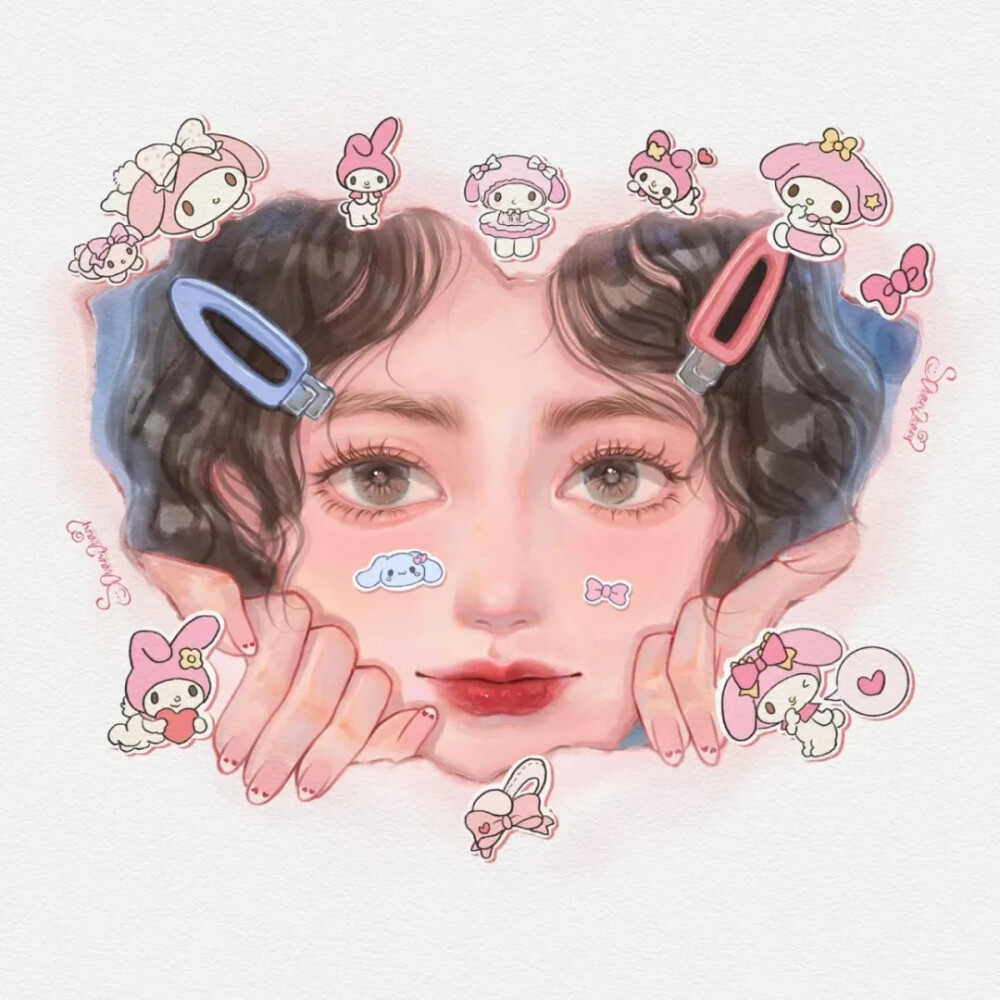 手绘头像｜女头~
画师：自然卷卷