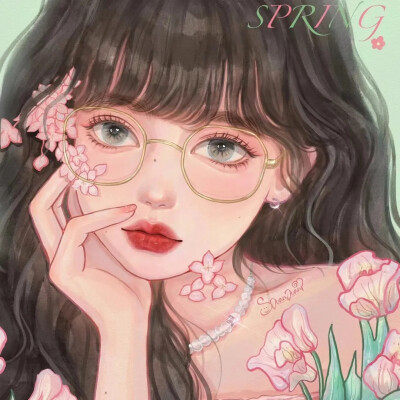 手绘头像｜女头~
画师：自然卷卷
