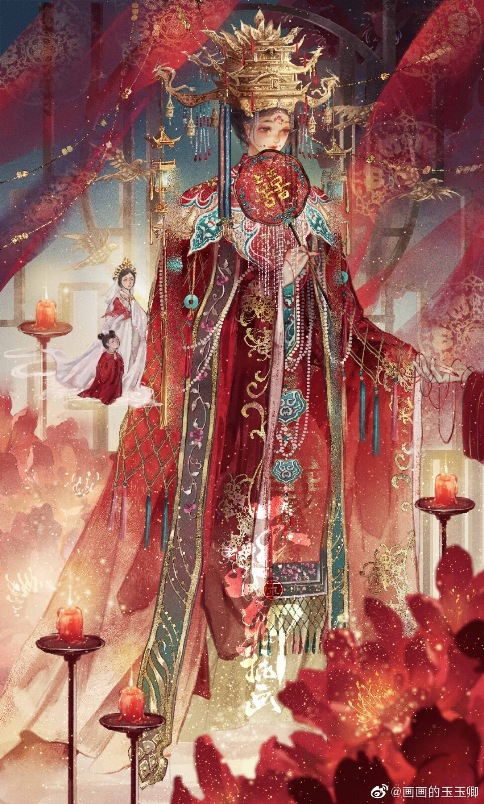 画师@画画的玉玉卿
p1-11分别是葡萄花鸟纹银香囊，贾湖骨笛，《千里江山图》，宁波万工轿，长信宫灯，孝靖皇后凤冠，越王勾践剑，金瓯永固杯，芙蓉石蟠螭耳盖炉，妇好鸮尊，《洛神赋图》