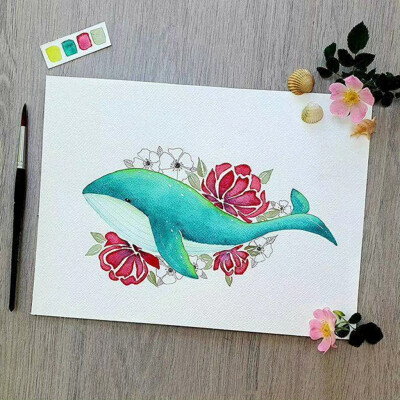 海洋动物插画， ins：fleurs_de_lize ​​​