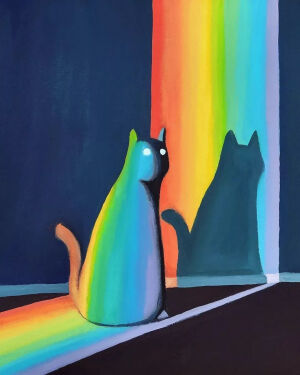 抽象简约油画壁纸
猫咪的内心世界
画师：ITSALLONSIDEUS