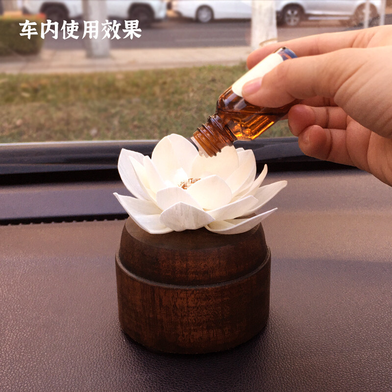 创意红胡桃木香薰用带花扩香套装 室内 车载两用复古风摆件礼品装