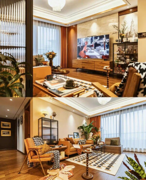 复古暖色调的家，比大片大片白色看着烟火气了许多～