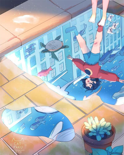 梦幻清新的治愈系插画
画师：catpaku