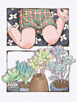绿色与花 分镜插画

画师:慕璃Muli