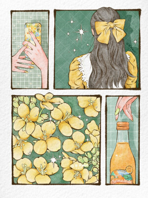 绿色与花 分镜插画

画师:慕璃Muli