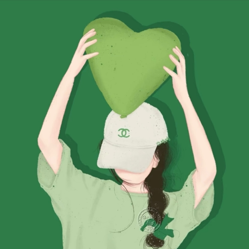 动漫头像女头绿色