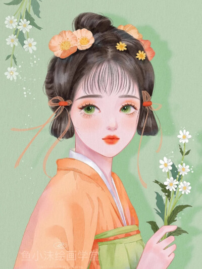 美人如画，美人即画
画师 鱼小沫水彩 的作品 ​​​