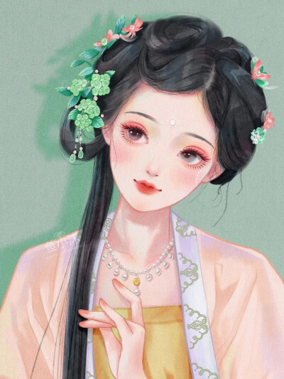 美人如画，美人即画
画师 鱼小沫水彩 的作品 ​​​