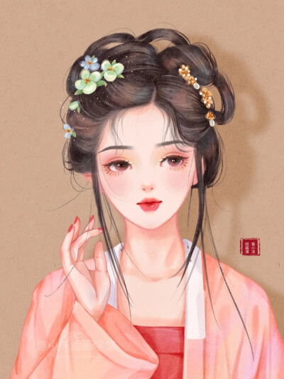 美人如画，美人即画
画师 鱼小沫水彩 的作品 ​​​