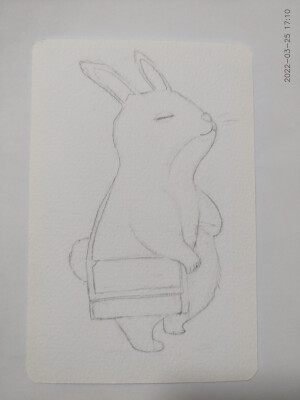 临摹，一只背背包的小兔子