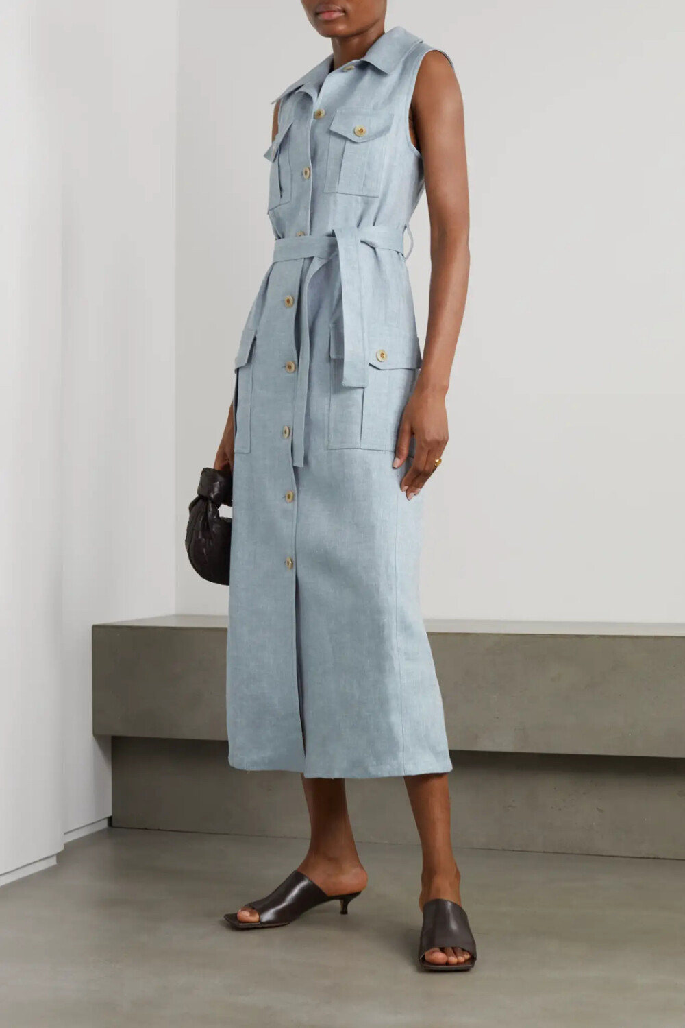 GIULIVA HERITAGE
The Mary Angel belted linen-twill midi shirt dress