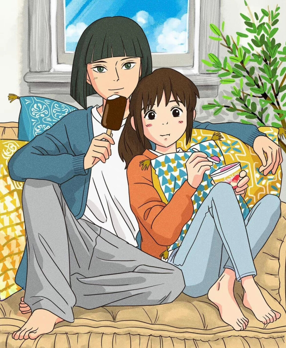 情侣日常
插画师：Rikaco