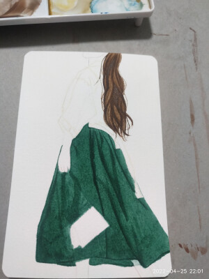 绿色很适合春天呢，画照片，自己喜欢的穿搭