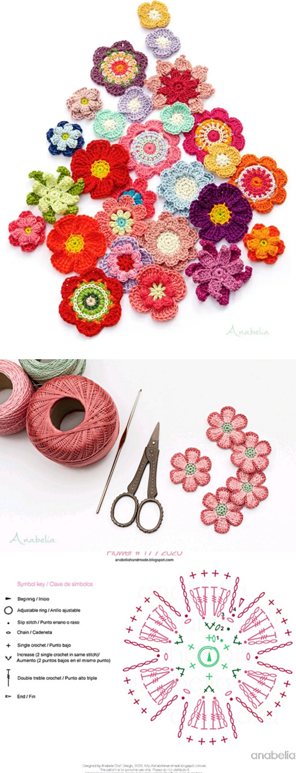 钩针花花图解，作者Anabelia