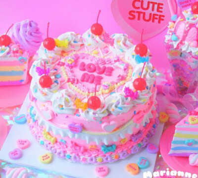 神仙粉色Diy粘土甜品