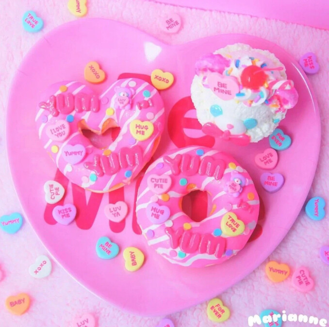 神仙粉色Diy粘土甜品