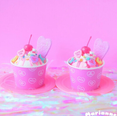 神仙粉色Diy粘土甜品