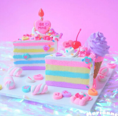 神仙粉色Diy粘土甜品