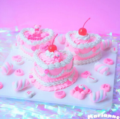 神仙粉色Diy粘土甜品