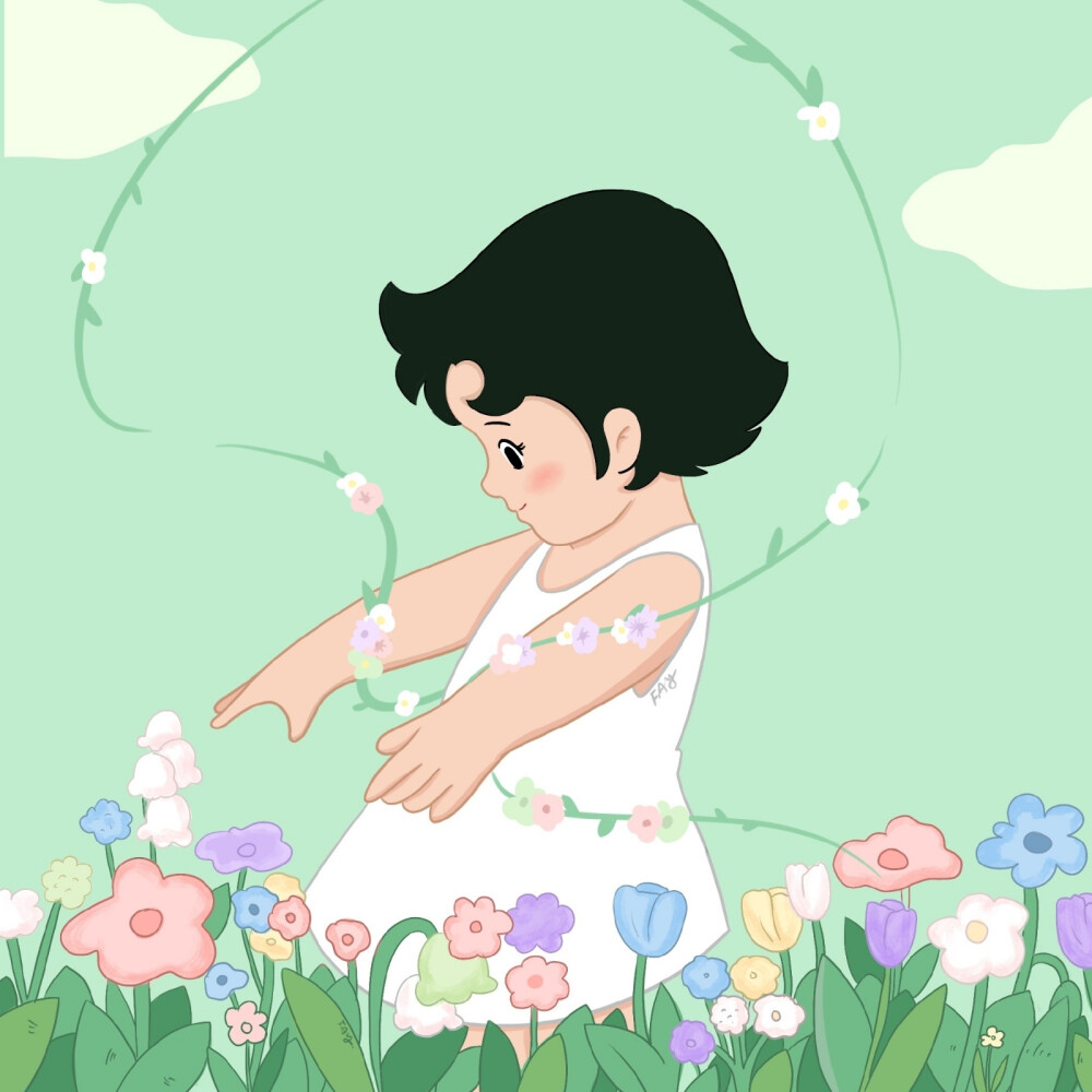 阿尔卑斯山的少女-海蒂
画师:画画的Fay