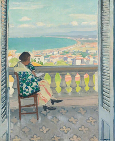 贪恋窗外的那片海。作者：Albert Marquet ​