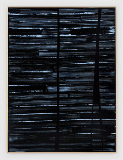 Sam Moyer《Night Window II》，耐热有机玻璃、边框、玻璃涂料，182.9×137.2×3.8cm，2016年