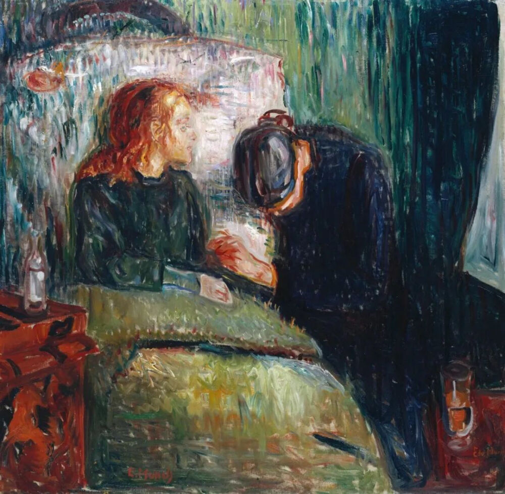 爱德华·蒙克（Edvard Munch）《The Sick Child》，布面油画，187×121cm，1907年