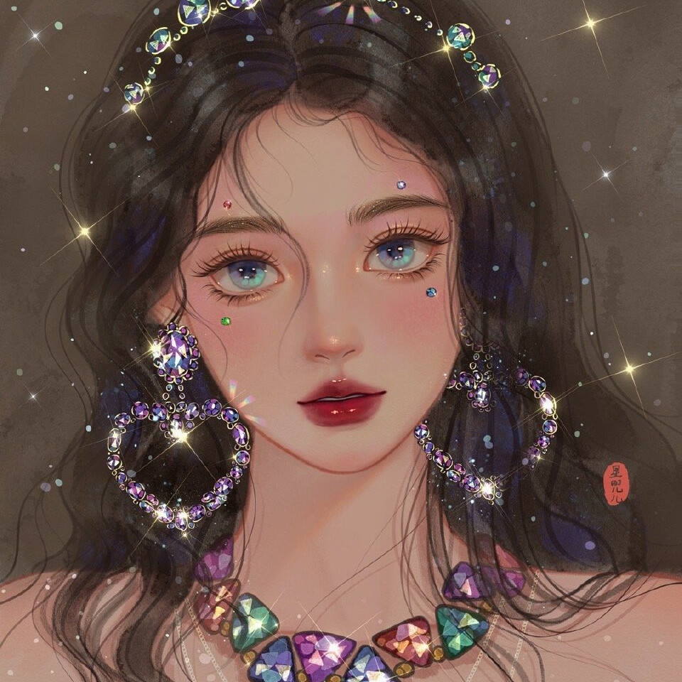 手绘头像丨钻石公主