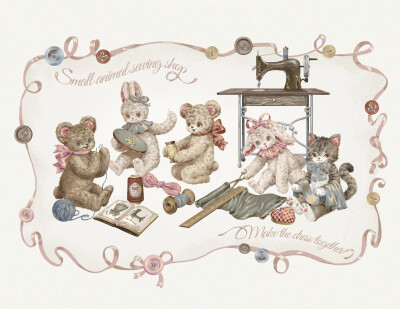 小动物裁缝铺 Lolita 柄图