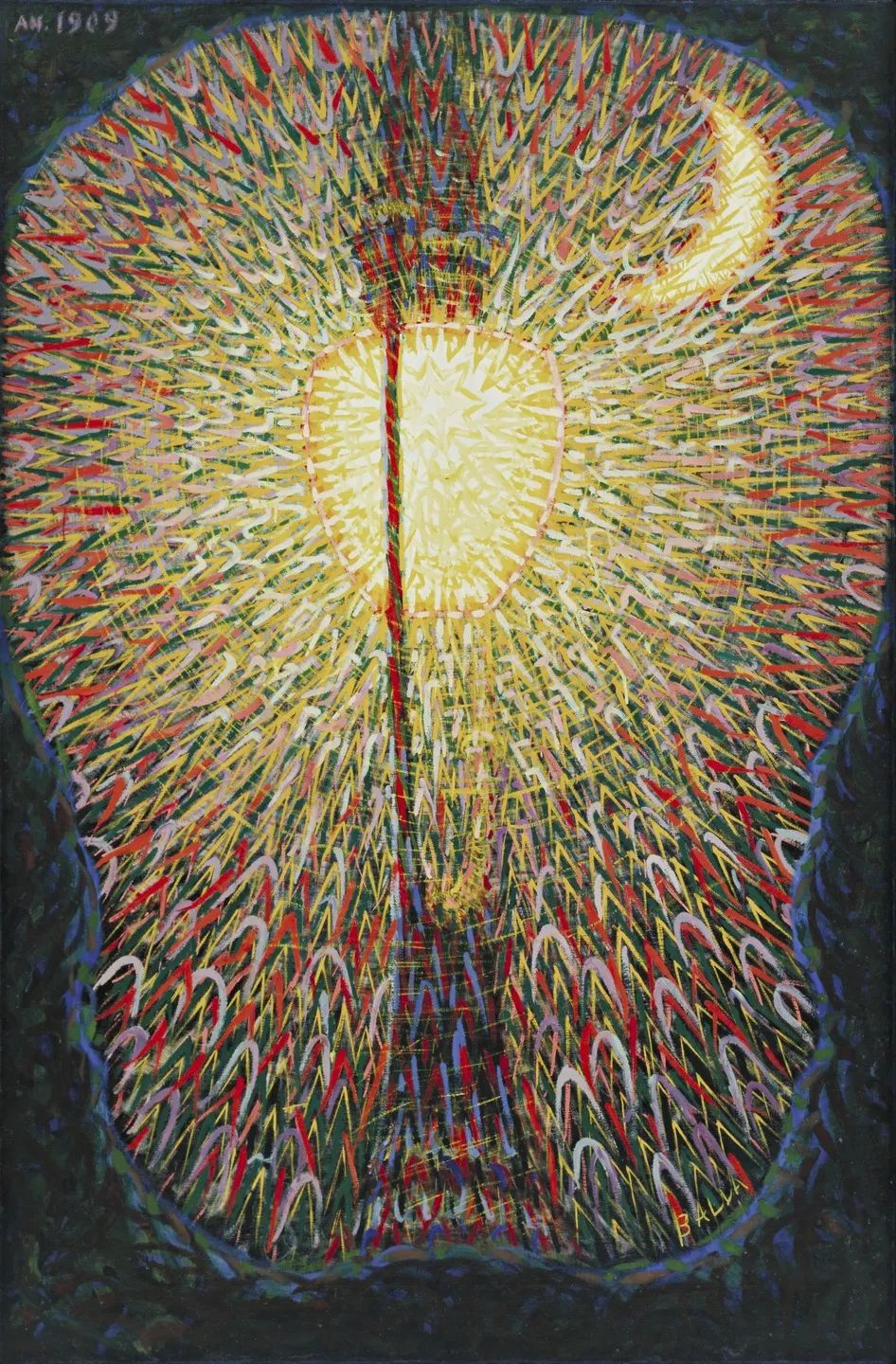 贾科莫·巴拉（Giacomo Balla）《Street Light》，布面油画，174.7×114.7cm，1909年