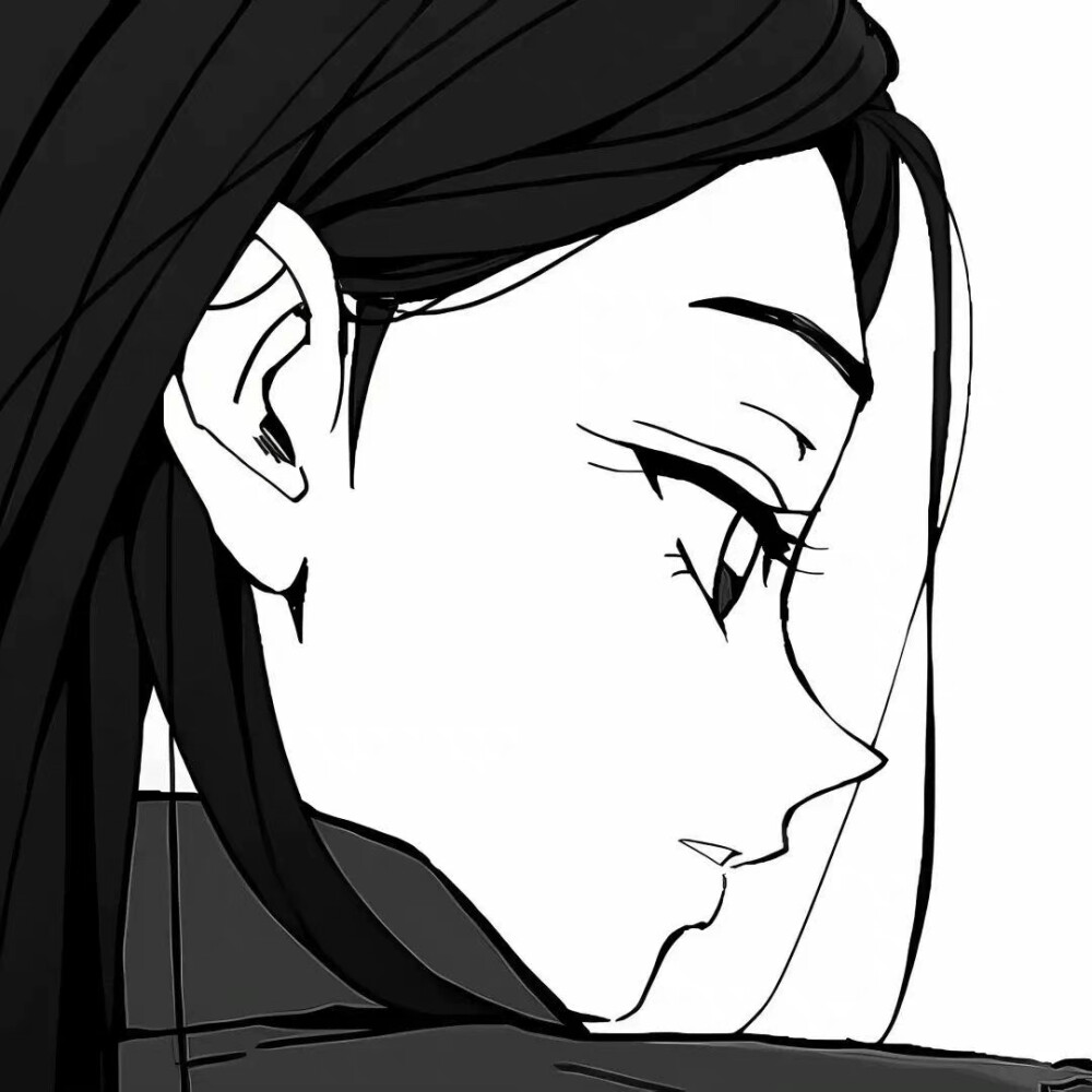 黑白动漫女头
图源微博@小陶日记•