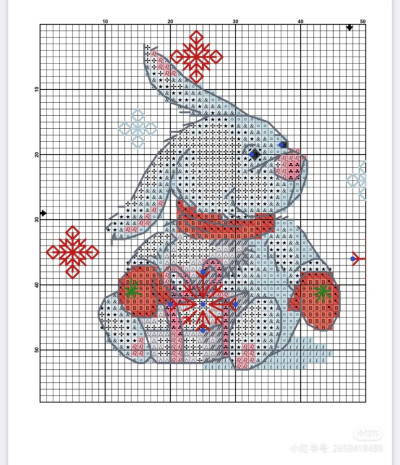 情侣兔十字绣图纸