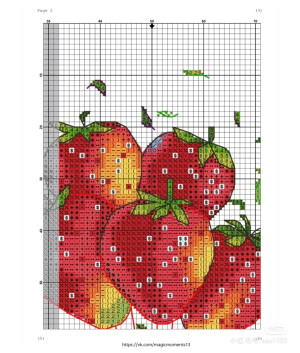 草莓十字绣图纸