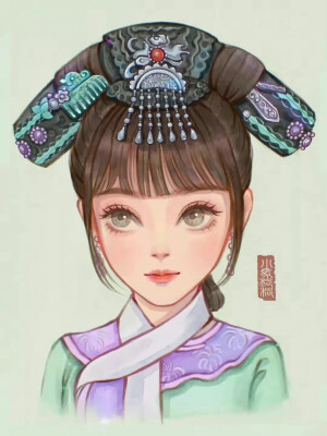 手绘女