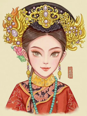手绘女