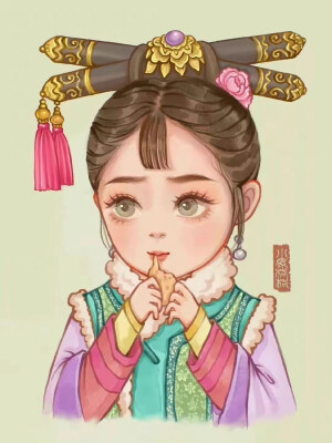 手绘女