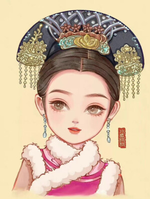 手绘女