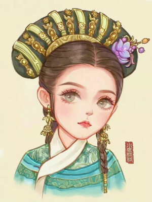 手绘女